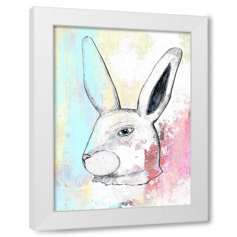 Rainbow Bunny II White Modern Wood Framed Art Print by Ogren, Sarah