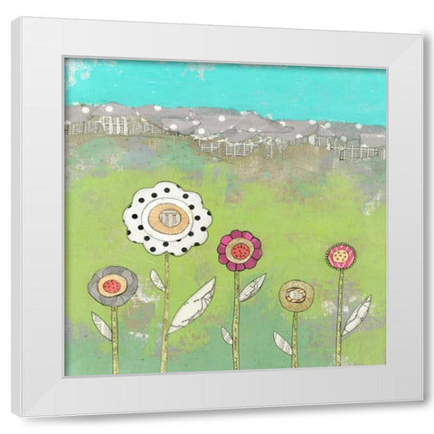 5 Flowers White Modern Wood Framed Art Print by Ogren, Sarah
