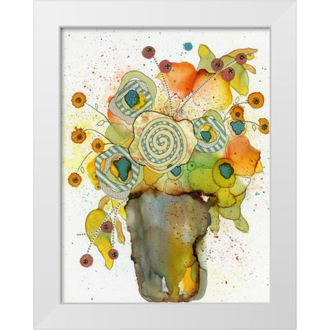Floral Vase White Modern Wood Framed Art Print by Ogren, Sarah