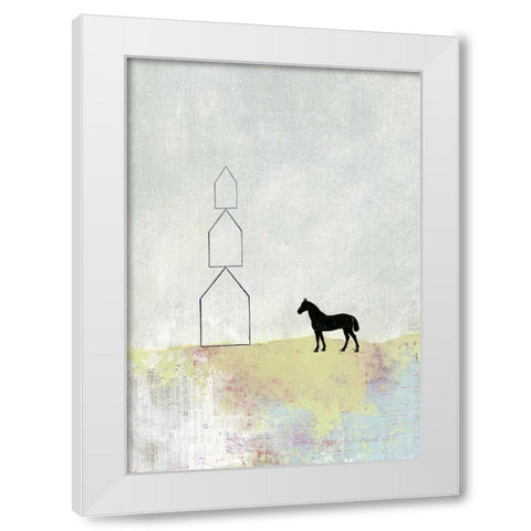 3 Barns White Modern Wood Framed Art Print by Ogren, Sarah