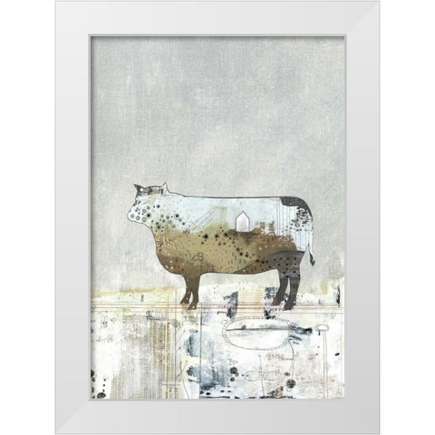 Brown Cow White Modern Wood Framed Art Print by Ogren, Sarah
