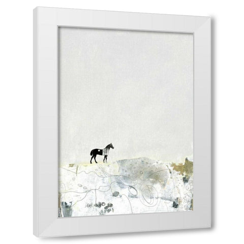 The Lone Horse White Modern Wood Framed Art Print by Ogren, Sarah
