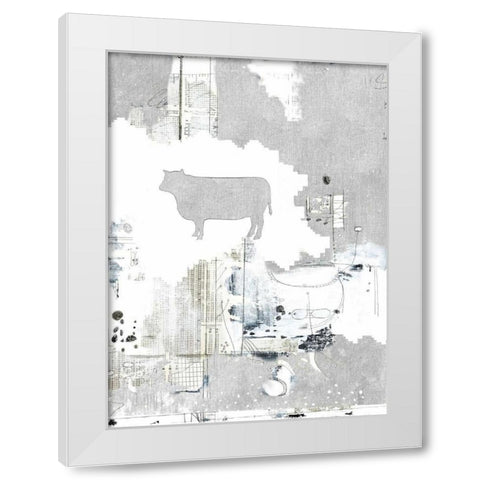 Industry Cow White Modern Wood Framed Art Print by Ogren, Sarah