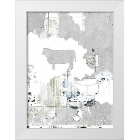 Industry Cow White Modern Wood Framed Art Print by Ogren, Sarah