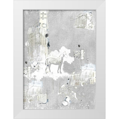 Industry Horse White Modern Wood Framed Art Print by Ogren, Sarah