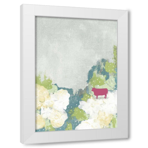 The Pink Cow II White Modern Wood Framed Art Print by Ogren, Sarah