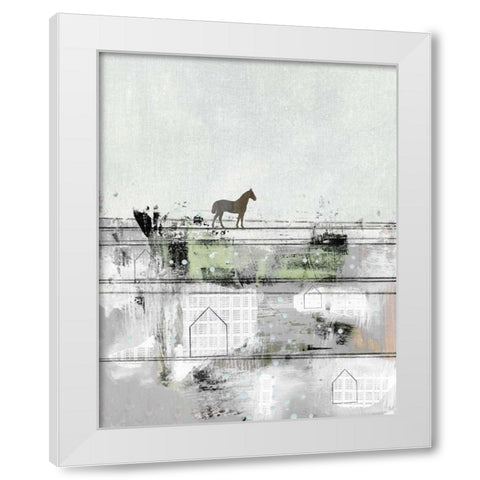 The Brown Horse White Modern Wood Framed Art Print by Ogren, Sarah