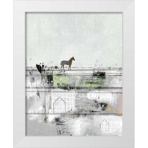 The Brown Horse White Modern Wood Framed Art Print by Ogren, Sarah