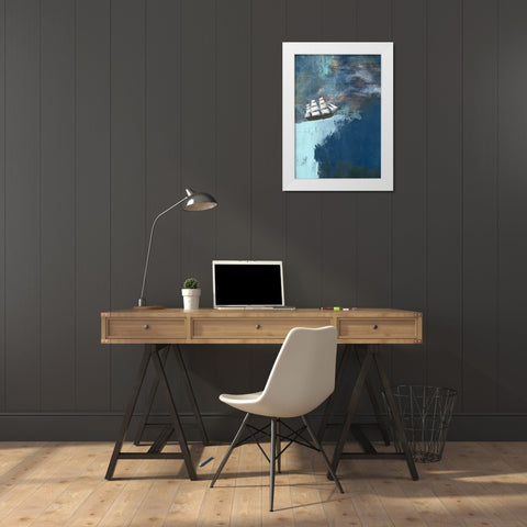 The Dark Blue Ocean White Modern Wood Framed Art Print by Ogren, Sarah