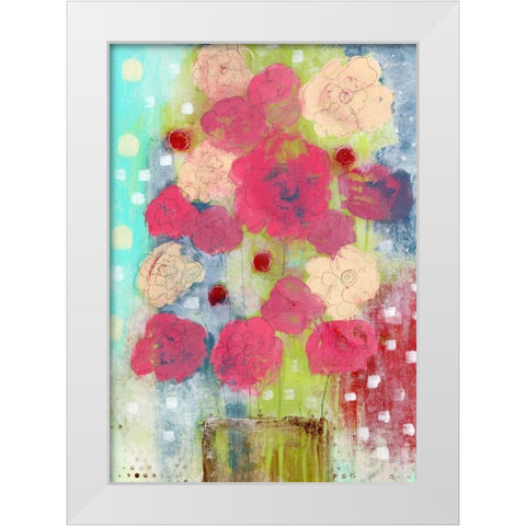 Bright Floral White Modern Wood Framed Art Print by Ogren, Sarah