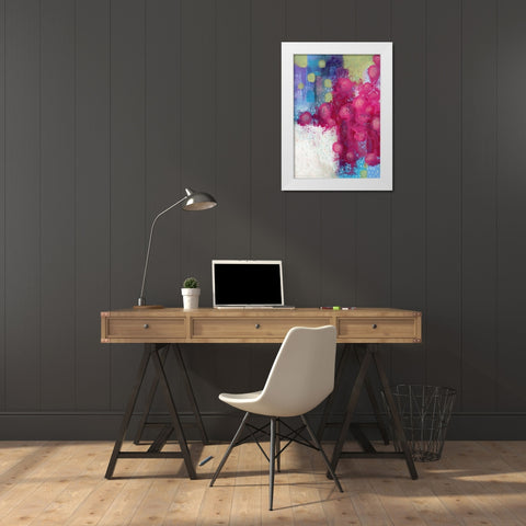 Hot Pink Roses White Modern Wood Framed Art Print by Ogren, Sarah