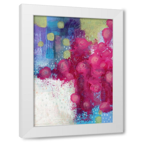 Hot Pink Roses White Modern Wood Framed Art Print by Ogren, Sarah
