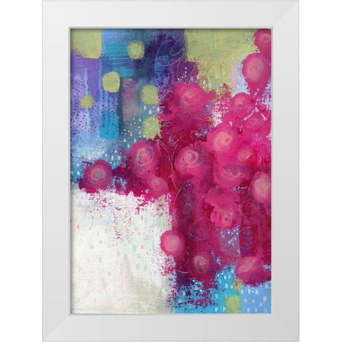 Hot Pink Roses White Modern Wood Framed Art Print by Ogren, Sarah