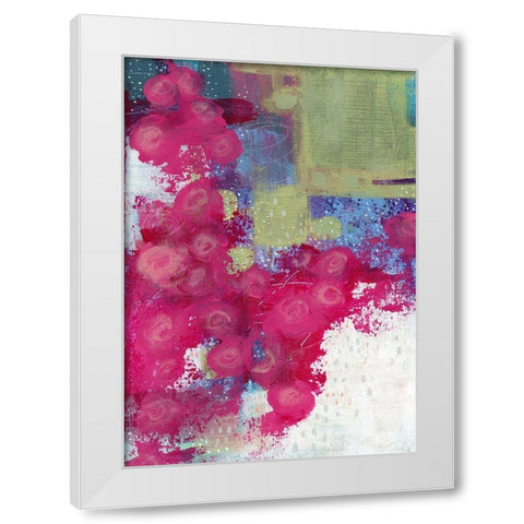 Hot Pink Roses II White Modern Wood Framed Art Print by Ogren, Sarah