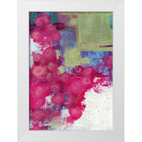 Hot Pink Roses II White Modern Wood Framed Art Print by Ogren, Sarah
