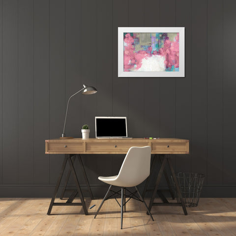 Light Pink Roses White Modern Wood Framed Art Print by Ogren, Sarah