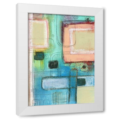 The Blue Crayon White Modern Wood Framed Art Print by Ogren, Sarah