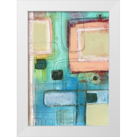 The Blue Crayon White Modern Wood Framed Art Print by Ogren, Sarah