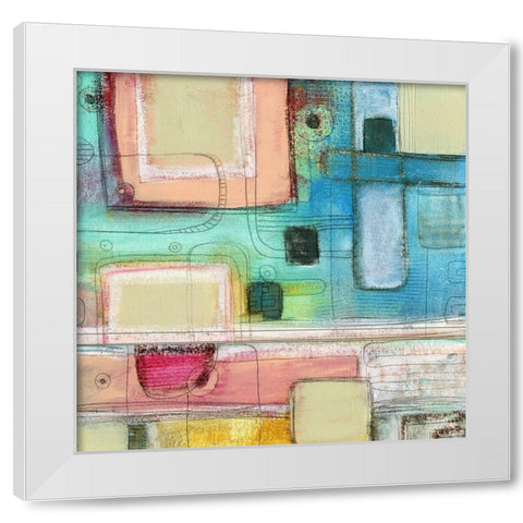 A Pale Pink Square White Modern Wood Framed Art Print by Ogren, Sarah