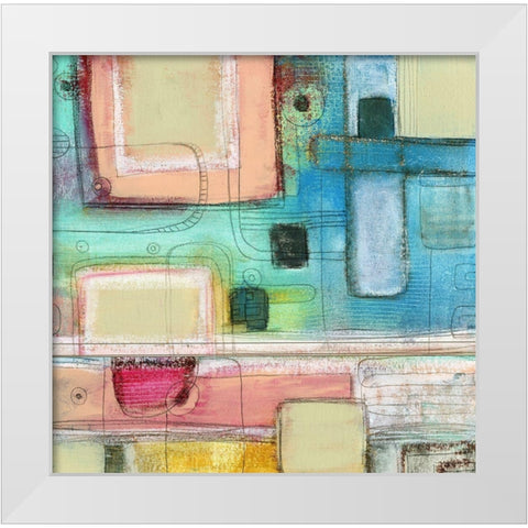 A Pale Pink Square White Modern Wood Framed Art Print by Ogren, Sarah