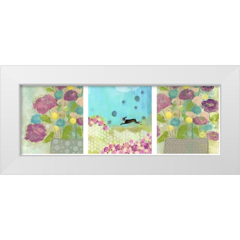 Purple and Yellow Floral I White Modern Wood Framed Art Print by Ogren, Sarah