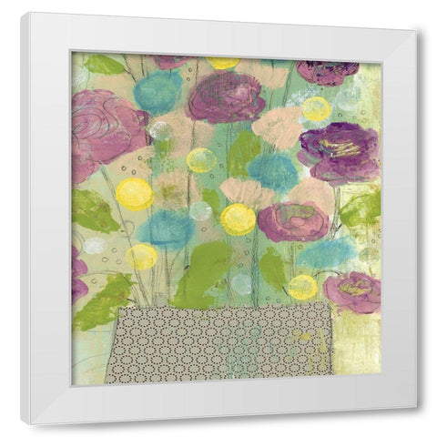 Purple and Yellow Floral II White Modern Wood Framed Art Print by Ogren, Sarah