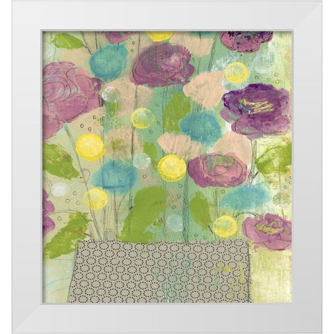 Purple and Yellow Floral II White Modern Wood Framed Art Print by Ogren, Sarah