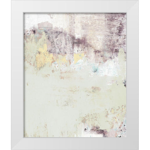Lavender Floral Abstract White Modern Wood Framed Art Print by Ogren, Sarah