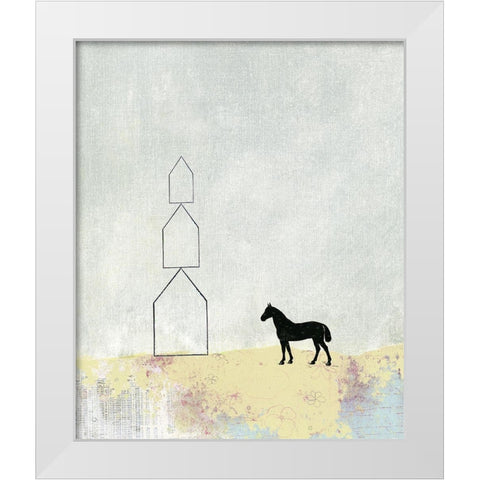 Horse and Home White Modern Wood Framed Art Print by Ogren, Sarah