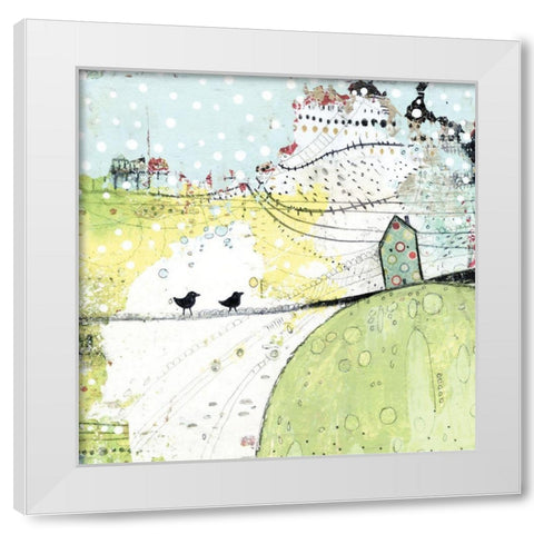 New Neighbors White Modern Wood Framed Art Print by Ogren, Sarah