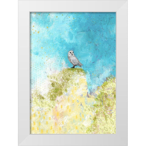 Spring Owl White Modern Wood Framed Art Print by Ogren, Sarah