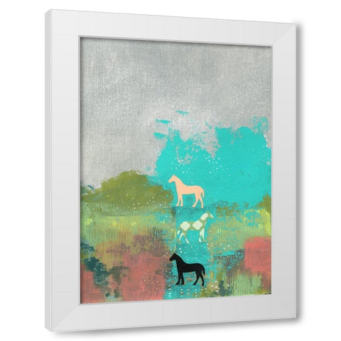 3 Horses White Modern Wood Framed Art Print by Ogren, Sarah