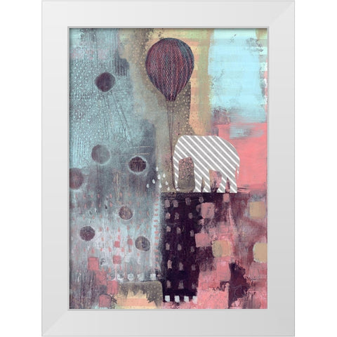 The Elephant and the Balloon White Modern Wood Framed Art Print by Ogren, Sarah