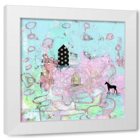 The Pink Road White Modern Wood Framed Art Print by Ogren, Sarah