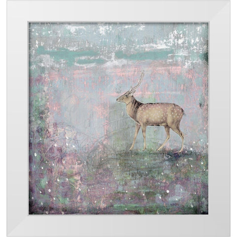 Grey Deer White Modern Wood Framed Art Print by Ogren, Sarah