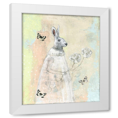 New Beginnings Rabbit White Modern Wood Framed Art Print by Ogren, Sarah
