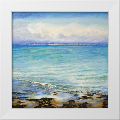 Across the Water White Modern Wood Framed Art Print by Francis, Sandra