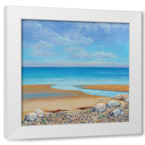 Down to the Sea White Modern Wood Framed Art Print by Francis, Sandra