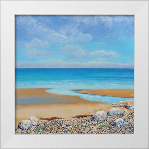 Down to the Sea White Modern Wood Framed Art Print by Francis, Sandra