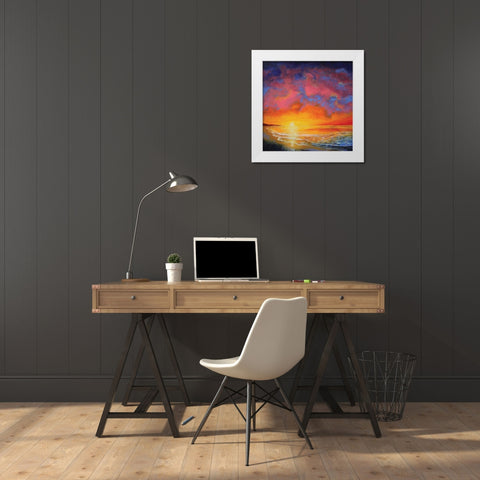 Vivid Sunset White Modern Wood Framed Art Print by Francis, Sandra