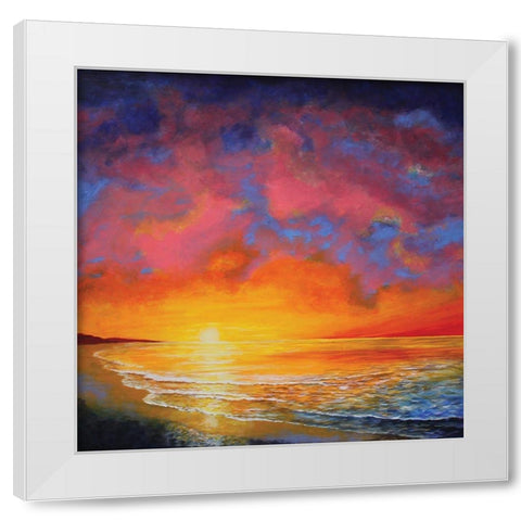 Vivid Sunset White Modern Wood Framed Art Print by Francis, Sandra