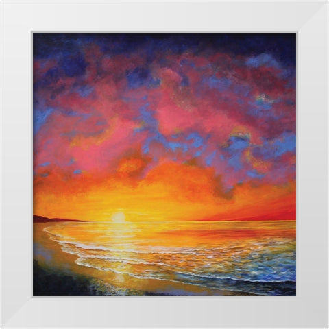 Vivid Sunset White Modern Wood Framed Art Print by Francis, Sandra