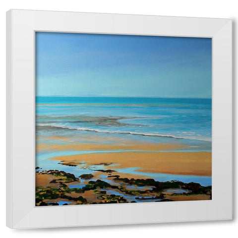 Ocean Serenity White Modern Wood Framed Art Print by Francis, Sandra