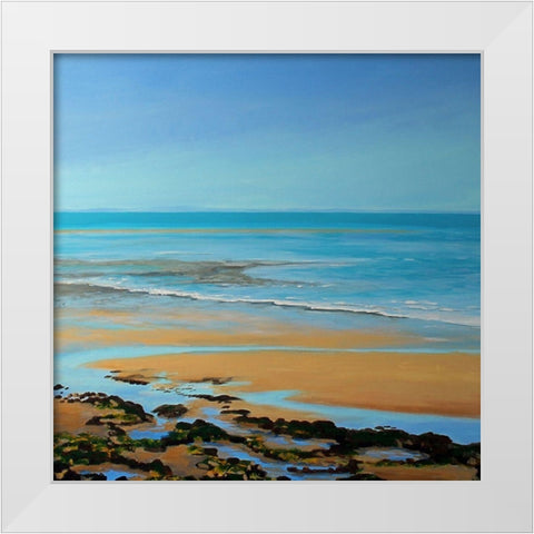 Ocean Serenity White Modern Wood Framed Art Print by Francis, Sandra
