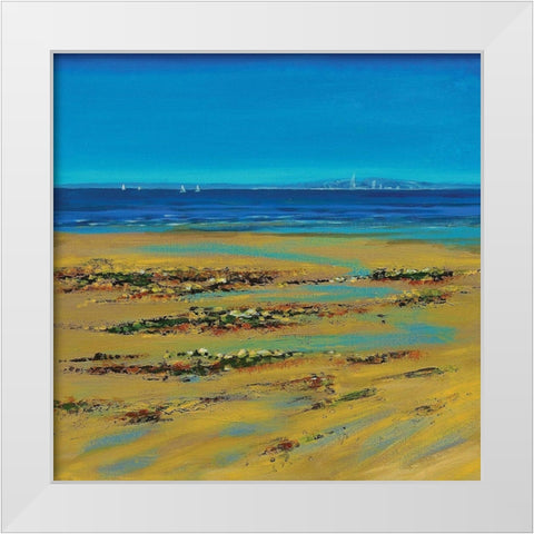 Coastal Colour Strip I White Modern Wood Framed Art Print by Francis, Sandra