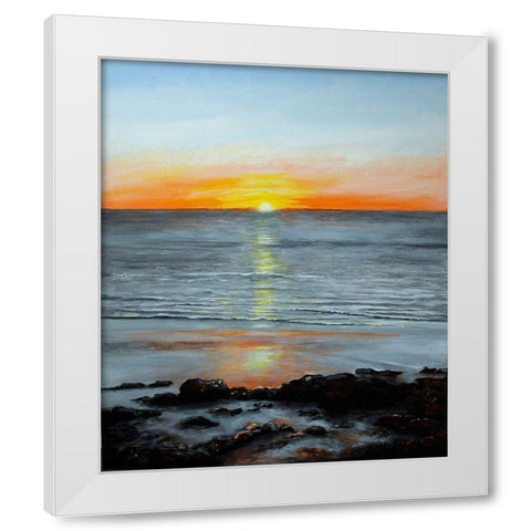 New Dawn White Modern Wood Framed Art Print by Francis, Sandra