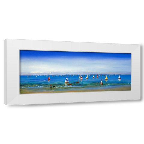Sailing Away White Modern Wood Framed Art Print by Francis, Sandra