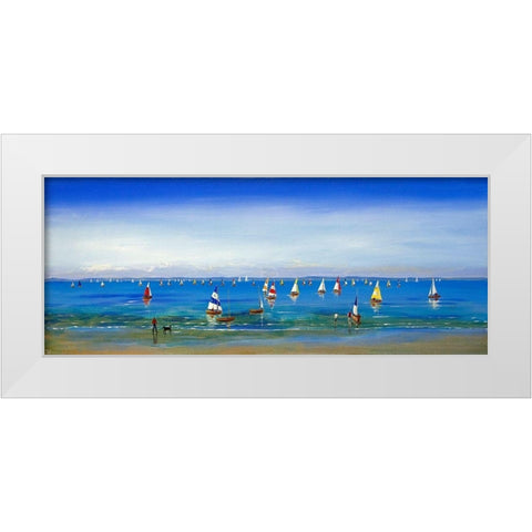 Sailing Away White Modern Wood Framed Art Print by Francis, Sandra