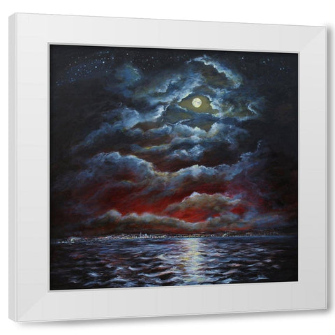 Moody Moon Light II White Modern Wood Framed Art Print by Francis, Sandra