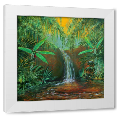 Jungle Pool White Modern Wood Framed Art Print by Francis, Sandra